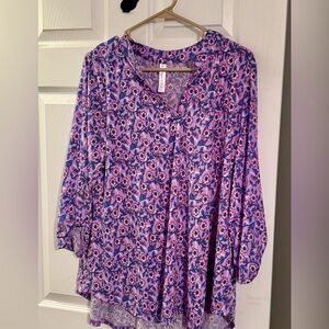 Dear Scarlett Purple and Blue Floral Top